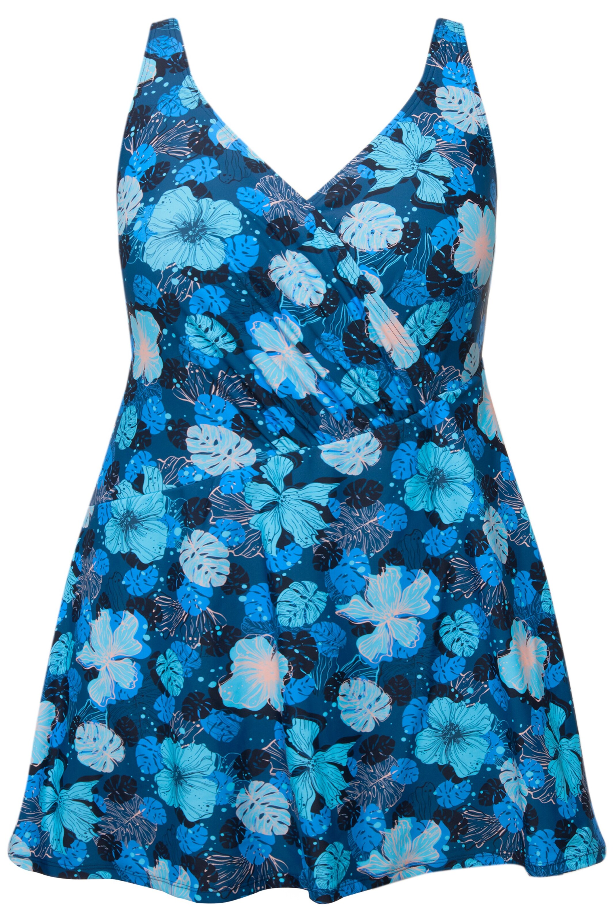 Ulla Popken Bustier Badeanzug in Blau: Vorderseite