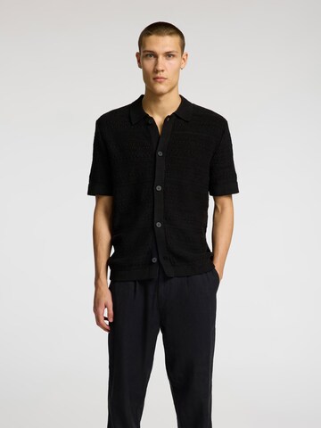 SELECTED Regular Fit Hemd in Schwarz: Vorderseite