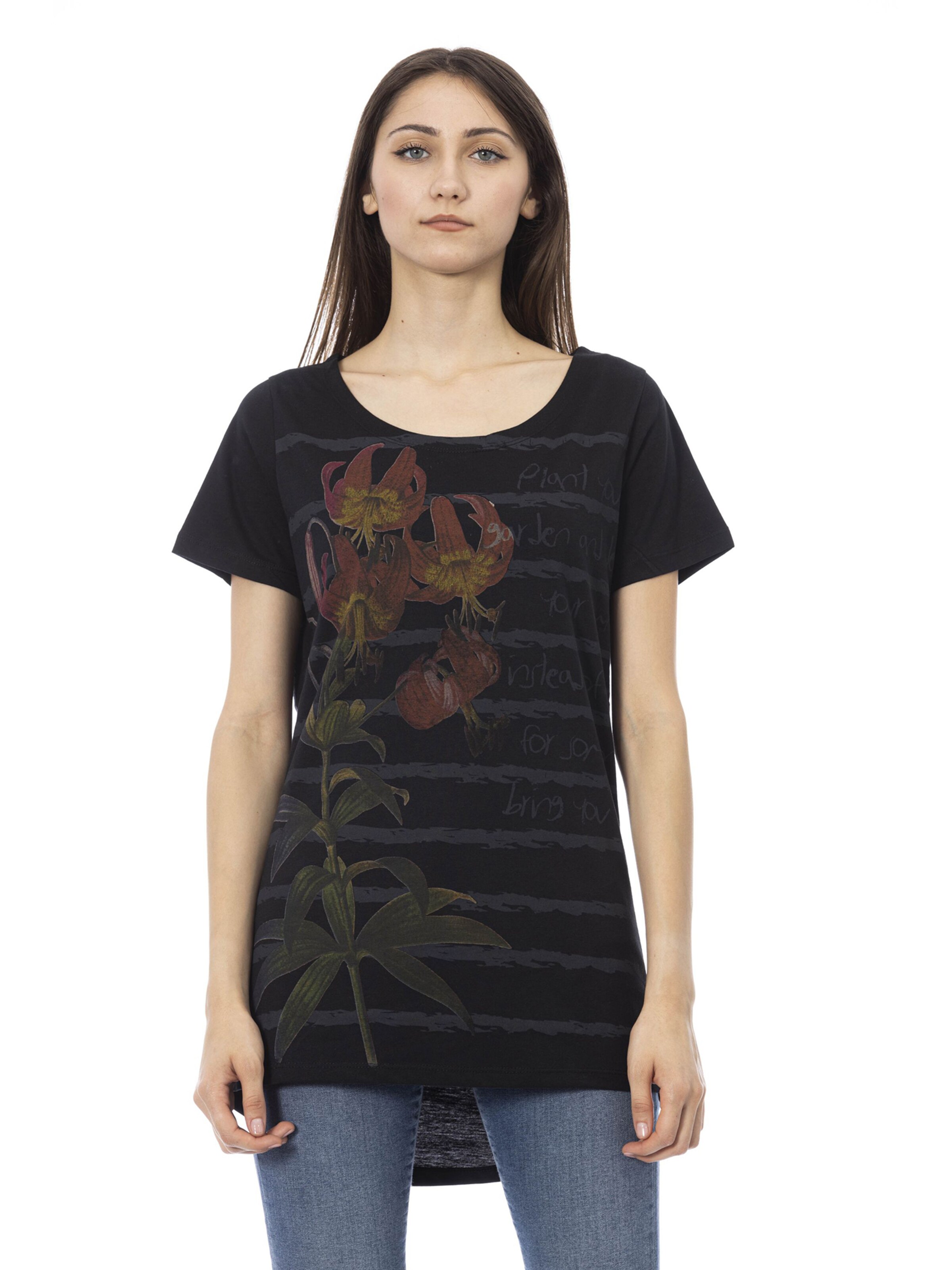 Top 'T-Shirt donna Floralia Trussardi - Misto Cotone Poliestere' di Trussardi in nero: frontale