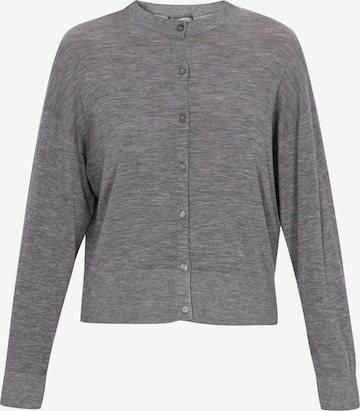 Geacă tricotată de la DreiMaster Vintage pe gri: față