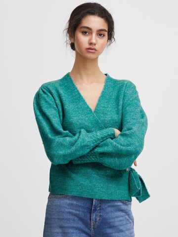ICHI Knit cardigan 'OLENE' in Green: front