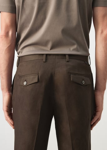 MANGO MAN Slim fit Pleated Pants 'Gonzalo' in Brown