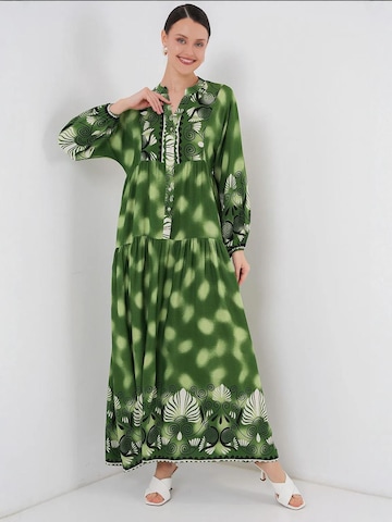 Bigdart Jurk in Groen: voorkant