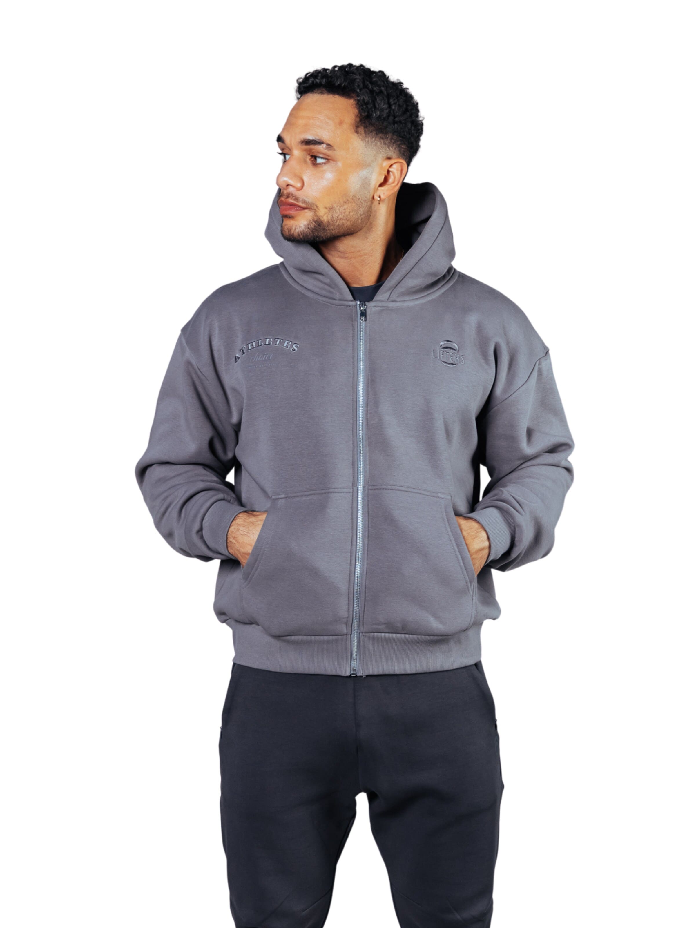 Lifters Sweat jacket 'Athletes Choice Zip Hoodie Unisex' in Grey: front