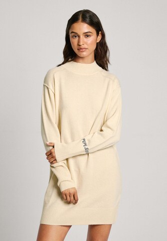Pepe Jeans Strickkleid 'HAZEL' in Weiß: Vorderseite