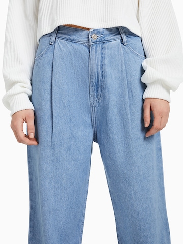 Bershka Wide leg Jeans in Blauw