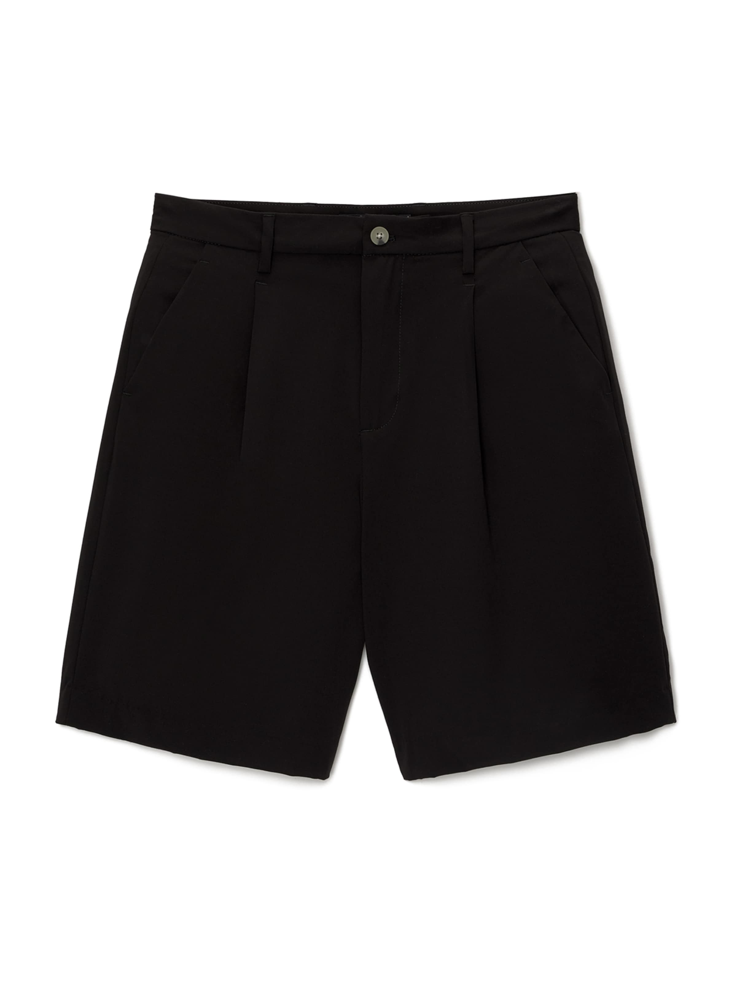 Pull&Bear Loose fit Pleat-front trousers in Black: front