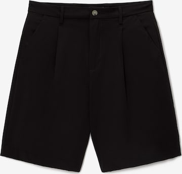 Pull&Bear Wide leg Trousers in Black: front