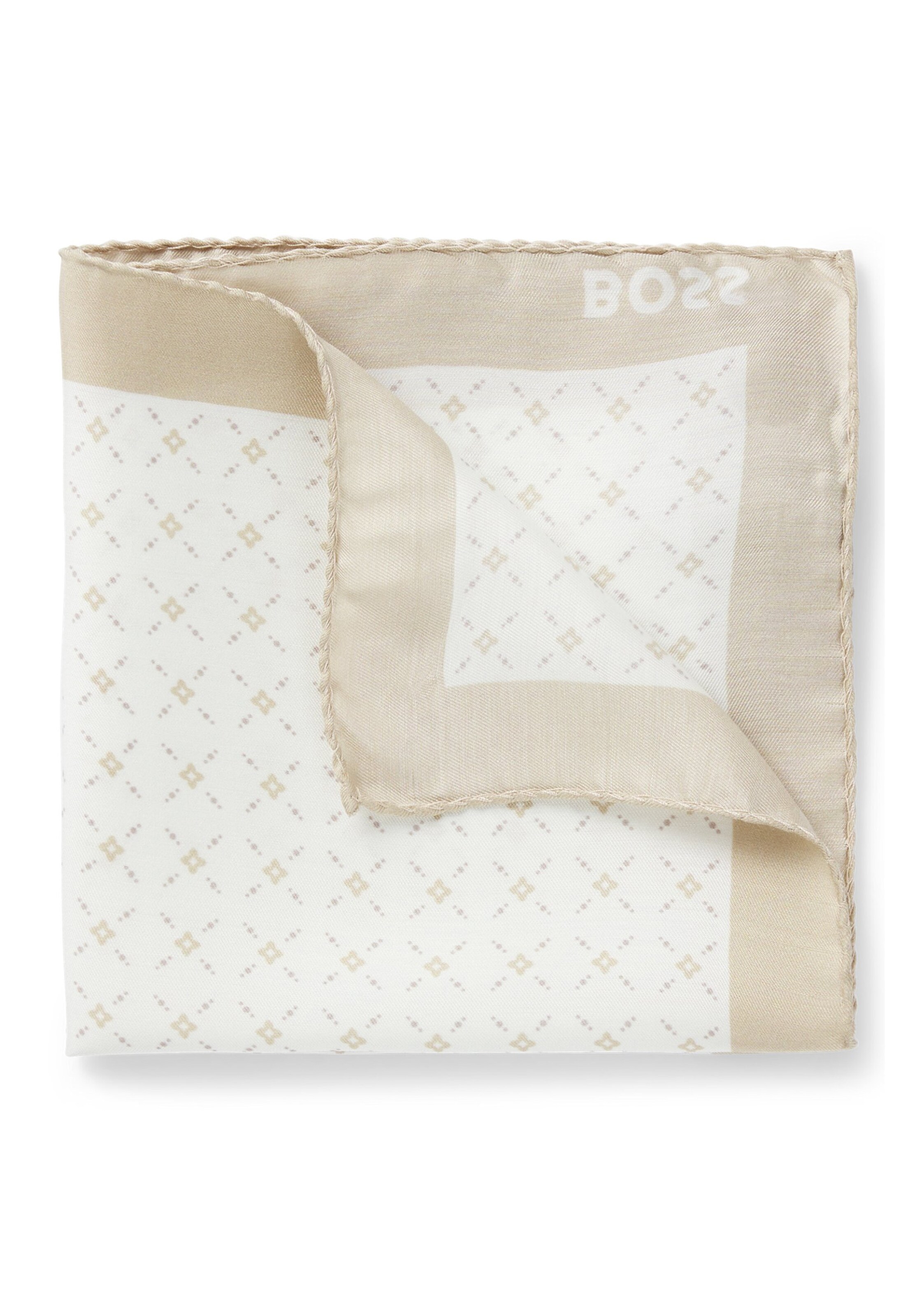 BOSS Pocket Square in White: front