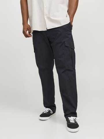 Jack & Jones Plus Regular Cargo Pants 'STACE SUMMER' in Blue: front