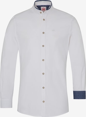 SPIETH & WENSKY Slim fit Traditional Button Up Shirt 'Dorsten' in White: front