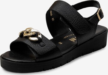 VITAFORM Strap Sandals in Black: front