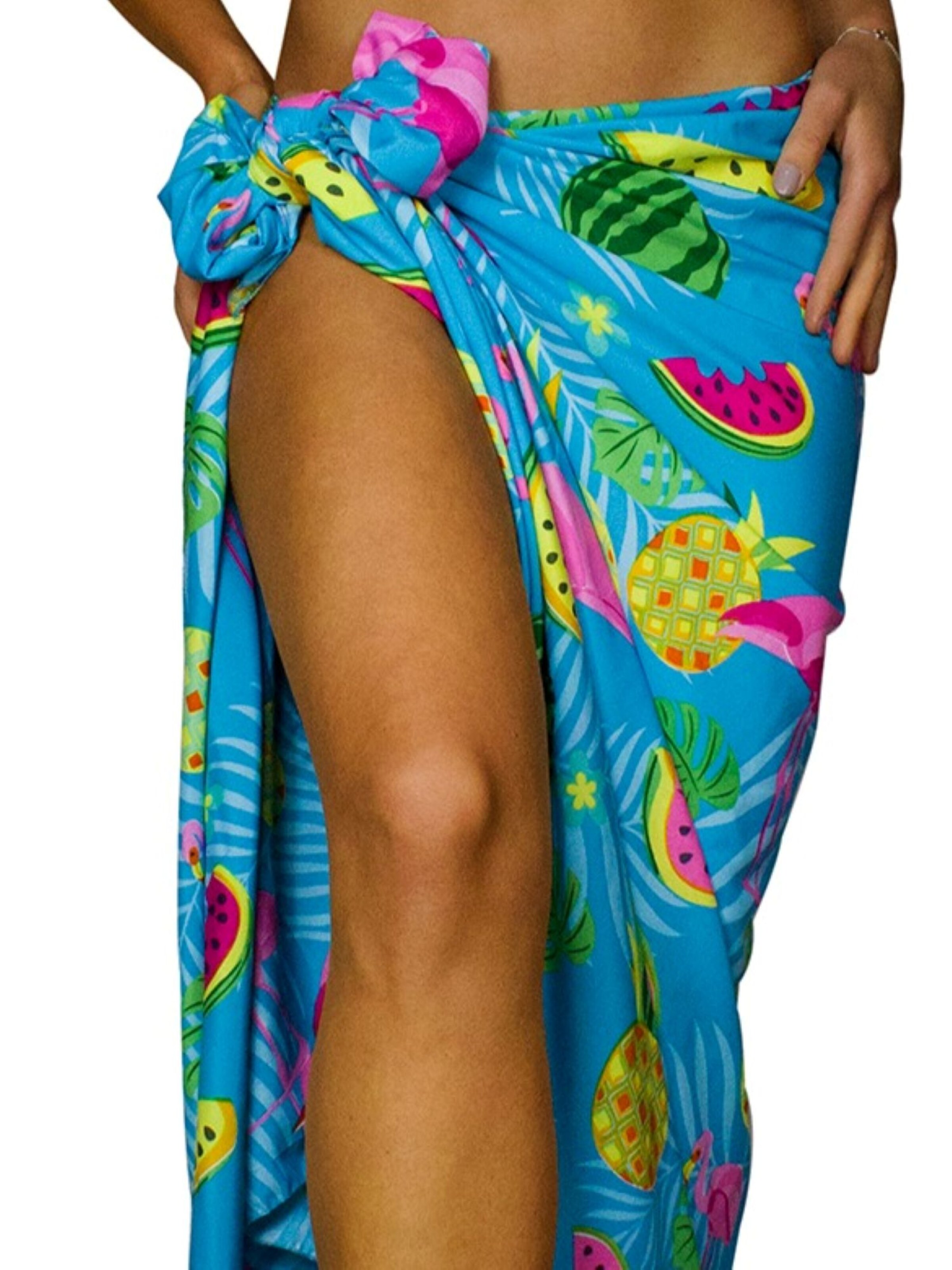 King Kameha Scarf 'Flamingo Melon' in Blue