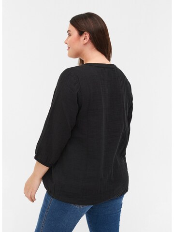 Zizzi Blouse 'XPANO' in Zwart