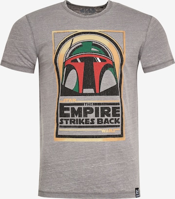 Recovered Shirt 'Star Wars Boba Fett Empire Strikes Back' in Grey: front