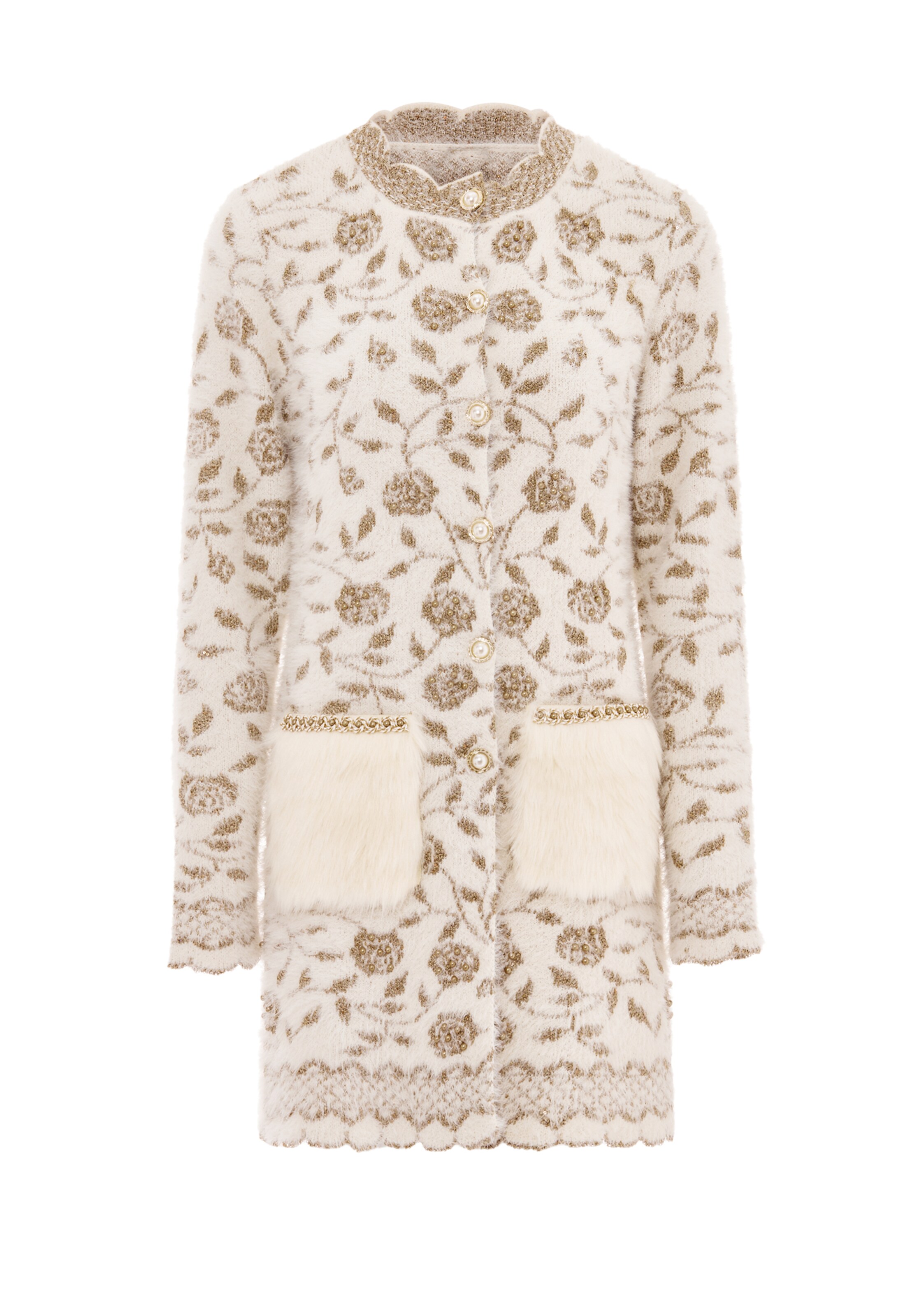 balts faina Adīta jaka: no priekšpuses