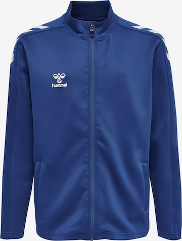 Hummel Athletic Zip-Up Hoodie 'Core Xk Poly' in Blue: front