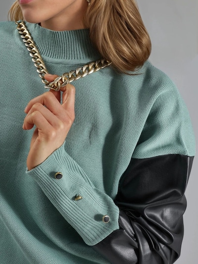 My fashion Pullover in XS-XL in jade / schwarz, Produktansicht