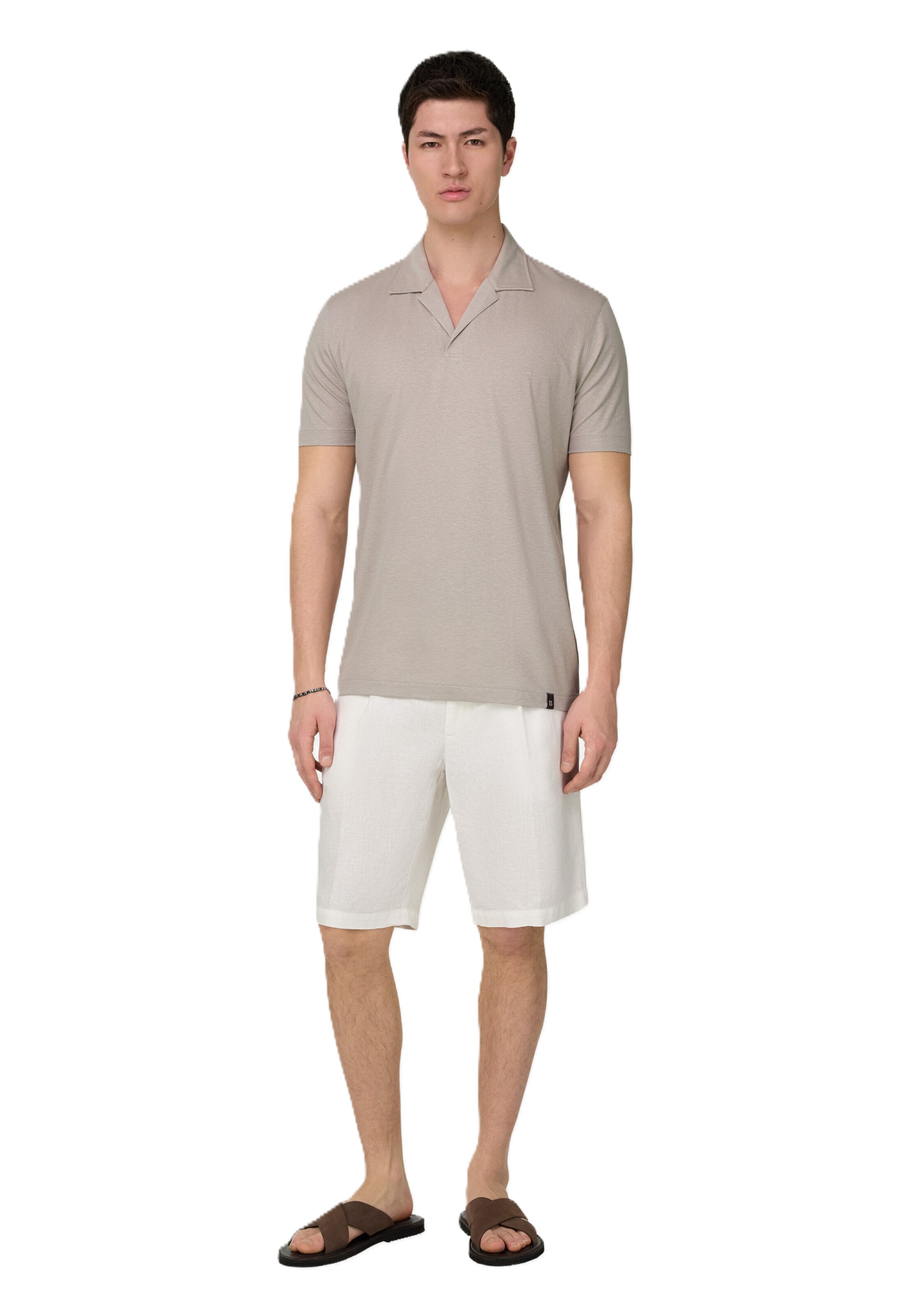 Boggi Milano Regular Bandplooibroek in Wit