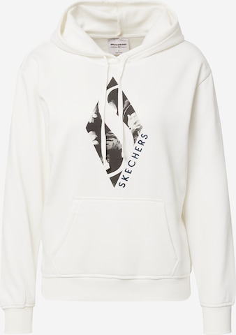 SKECHERS Sportief sweatshirt in Wit: voorkant