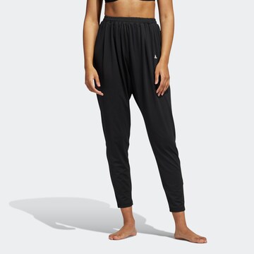 ADIDAS SPORTSWEAR Regular Workout Pants in Black: front