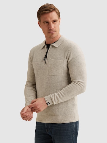 VANGUARD Pullover 'Pullover in wool with zip polo collar' i grå: forside