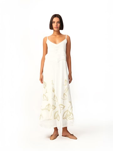 Haris Cotton Jurk in Beige