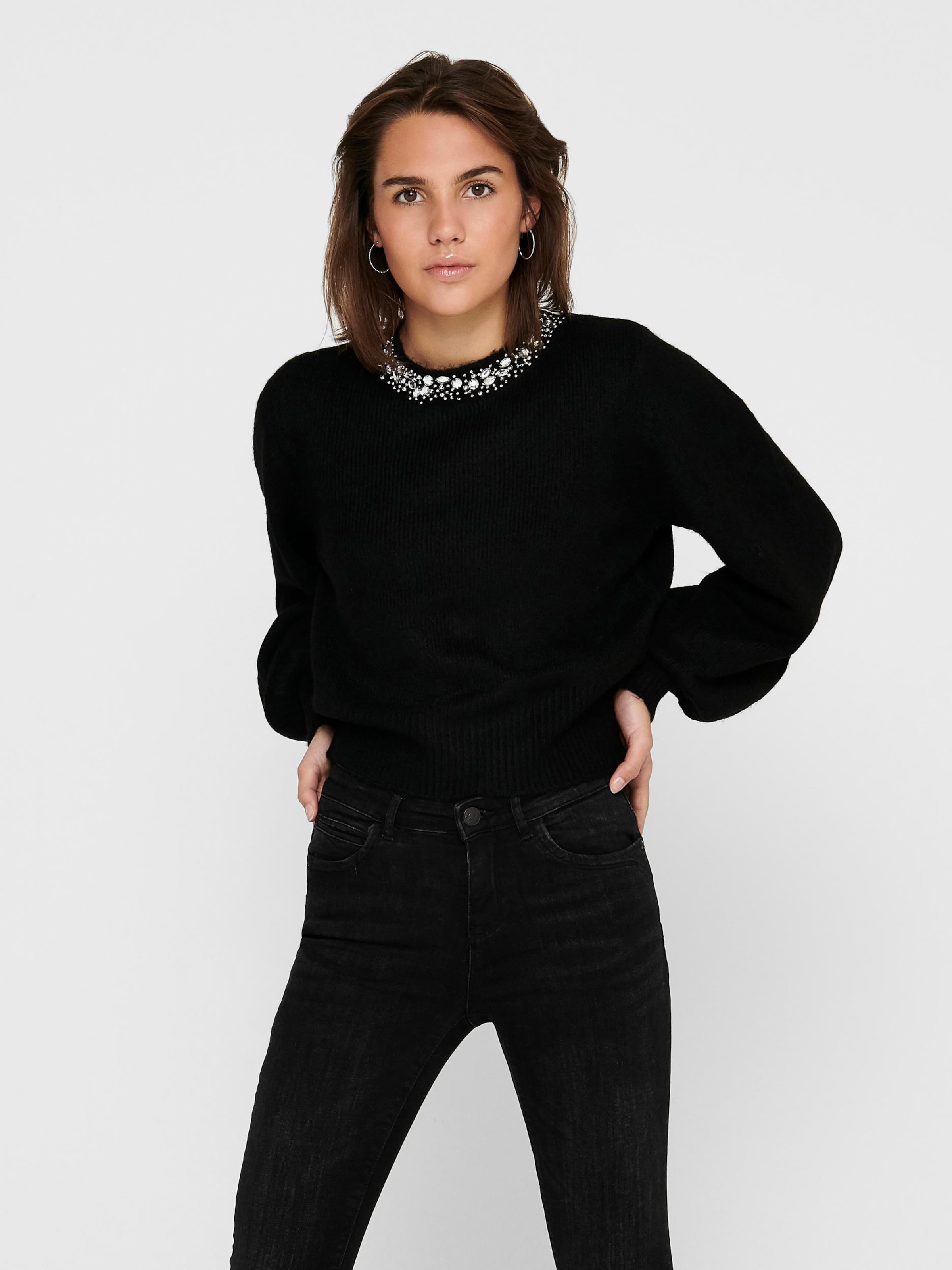 deres only one sweater ブラック ONLY Sweater 'ONLElsa' in Black | ABOUT YOU