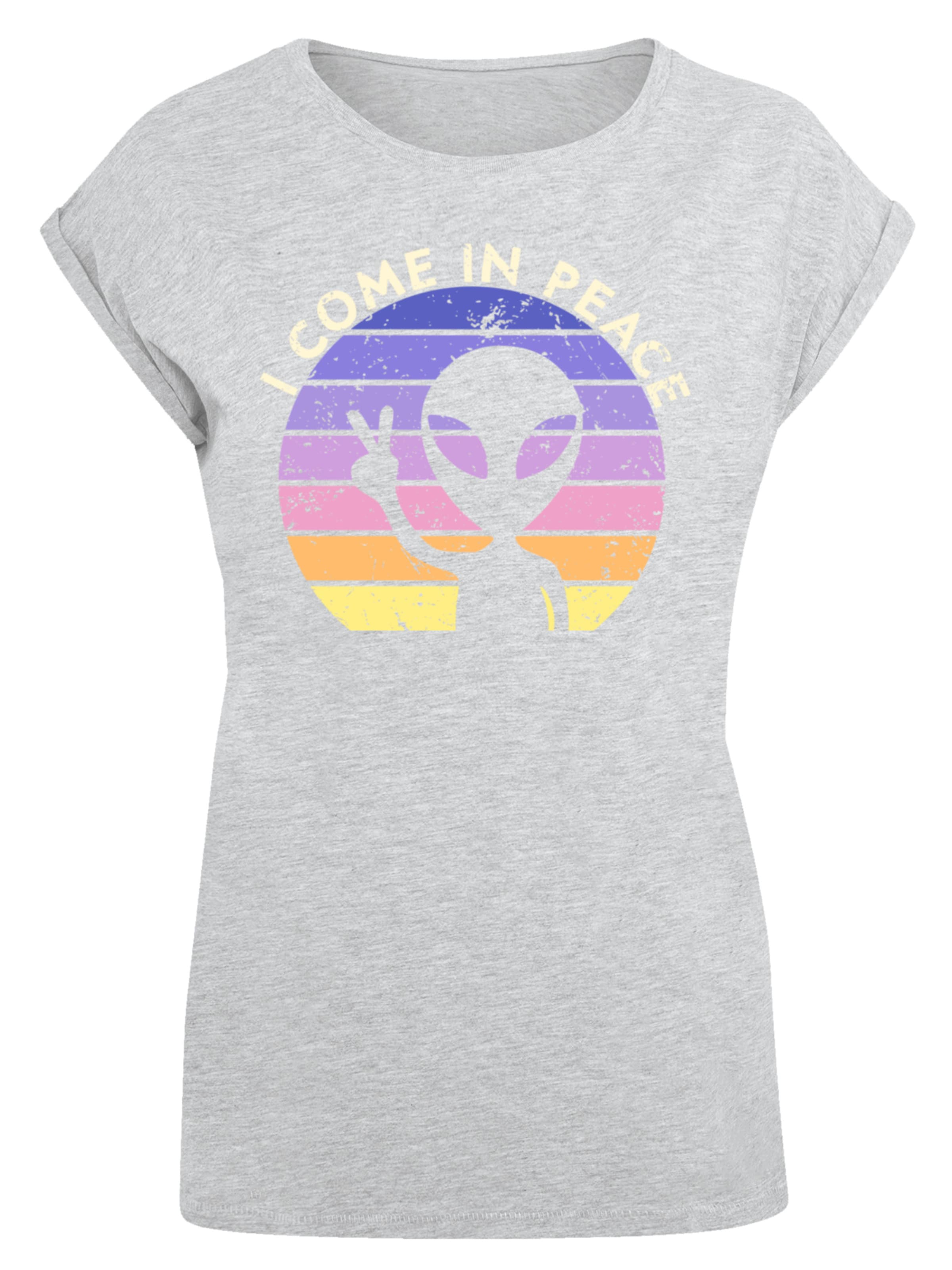 T-shirt 'Alien Peace Sunset' F4NT4STIC en gris : devant