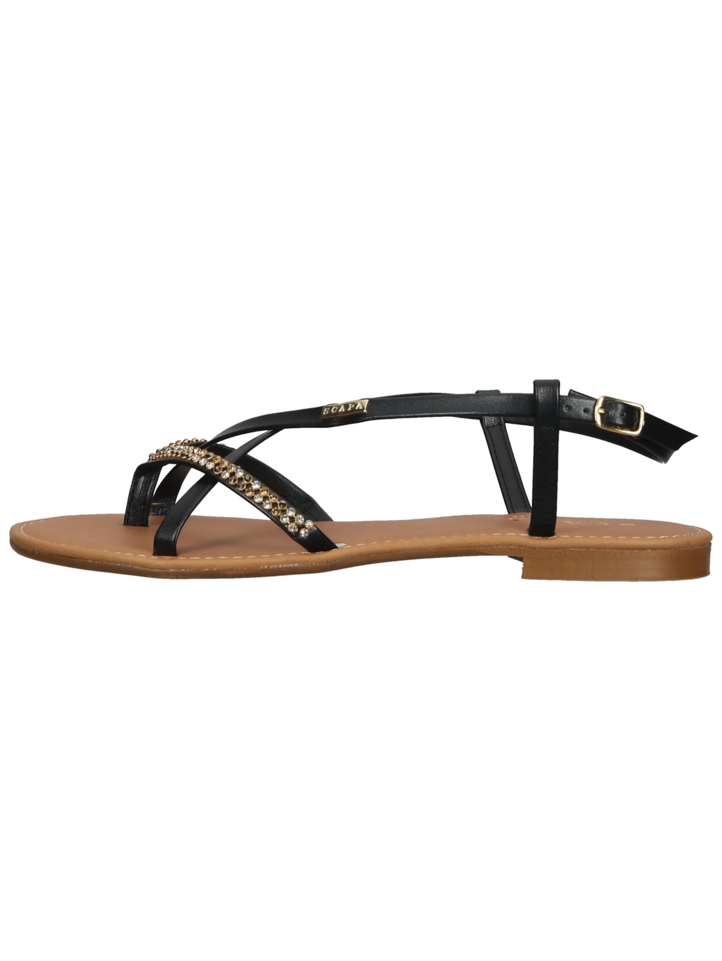 SCAPA Sandalen met riem in Zwart
