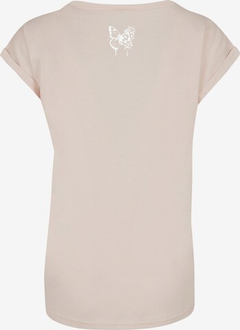 T-shirt 'Flowers Bloom' Merchcode en beige