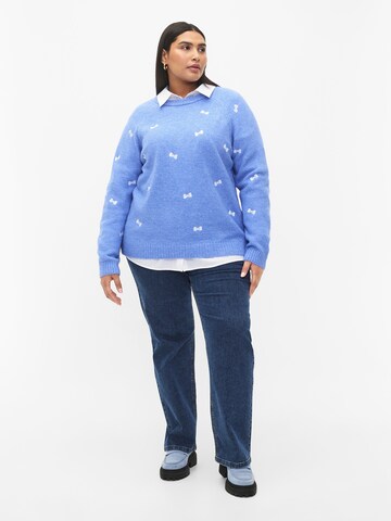 Zizzi Sweater 'MDAISY' in Blue