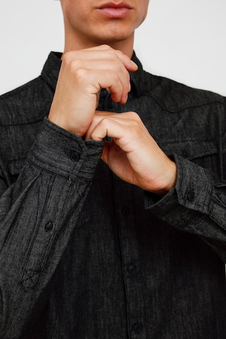 BLEND Regular fit Button Up Shirt 'Nantes' in Black