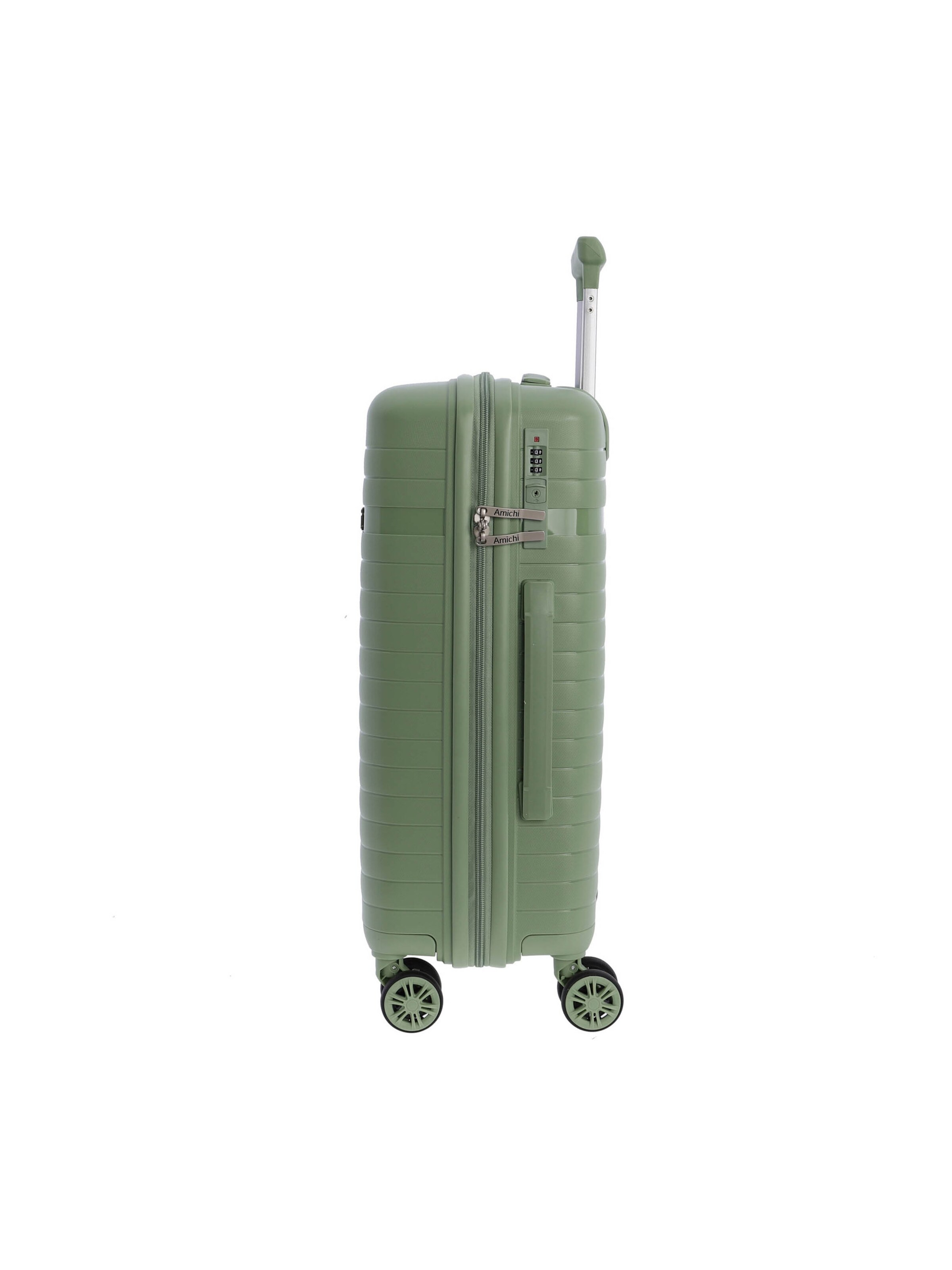 Amichi - Carrito 'AMICHI - Maleta Cabina 55x40x20- Maletas de Viaje - Maletas de Viaje Cabina Apta para Ryannair- Trolley Equipaje para Avion Resistente con 4 Ruedas de 360º y candado TSA' en verde
