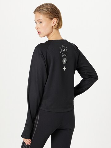 ADIDAS SPORTSWEAR Λειτουργικό μπλουζάκι 'Run Icons 3-Stripes Warm' σε μαύρο