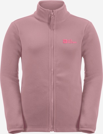 JACK WOLFSKIN Athletic Fleece Jacket 'TAUNUS' in Pink: front