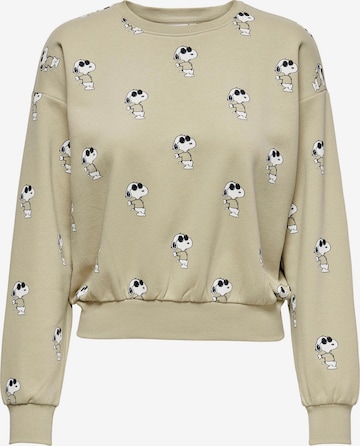 Sweat-shirt 'Peanuts' ONLY en beige : devant