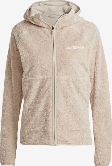 ADIDAS TERREX Funktionsfleecejacke 'Techrock' in beige / weiß, Produktansicht