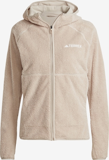ADIDAS TERREX Athletic fleece jacket 'Techrock' in Beige / White, Item view