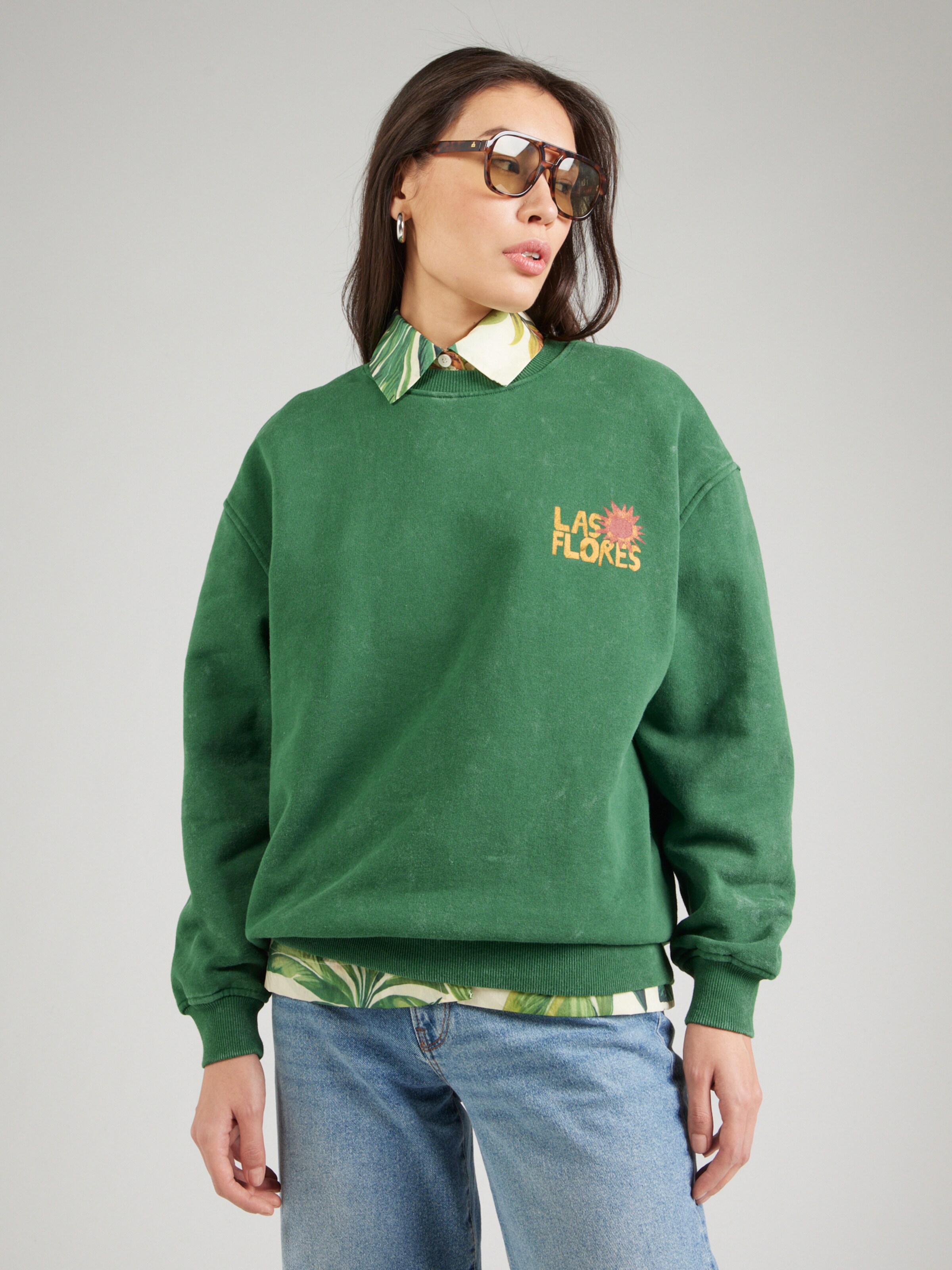 TOPSHOP Sweatshirt in Dark Green | ABOUT YOU