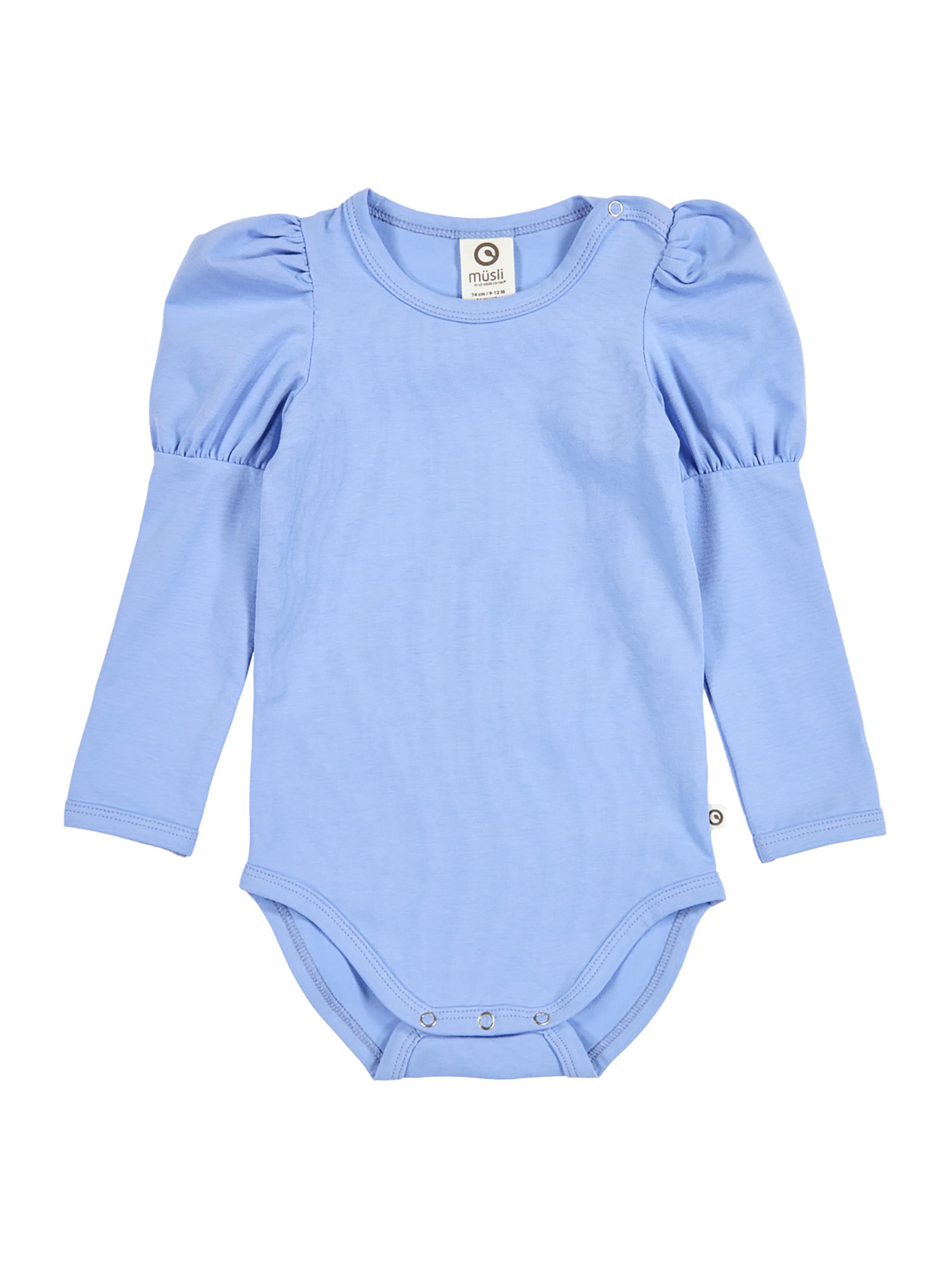 Barboteuse / body Müsli by GREEN COTTON en bleu : devant