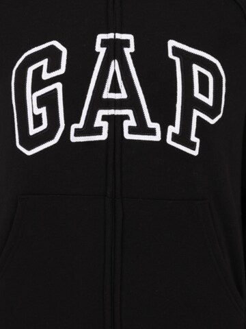 Gap Petite Sweatjacke 'HERITAGE' in Schwarz