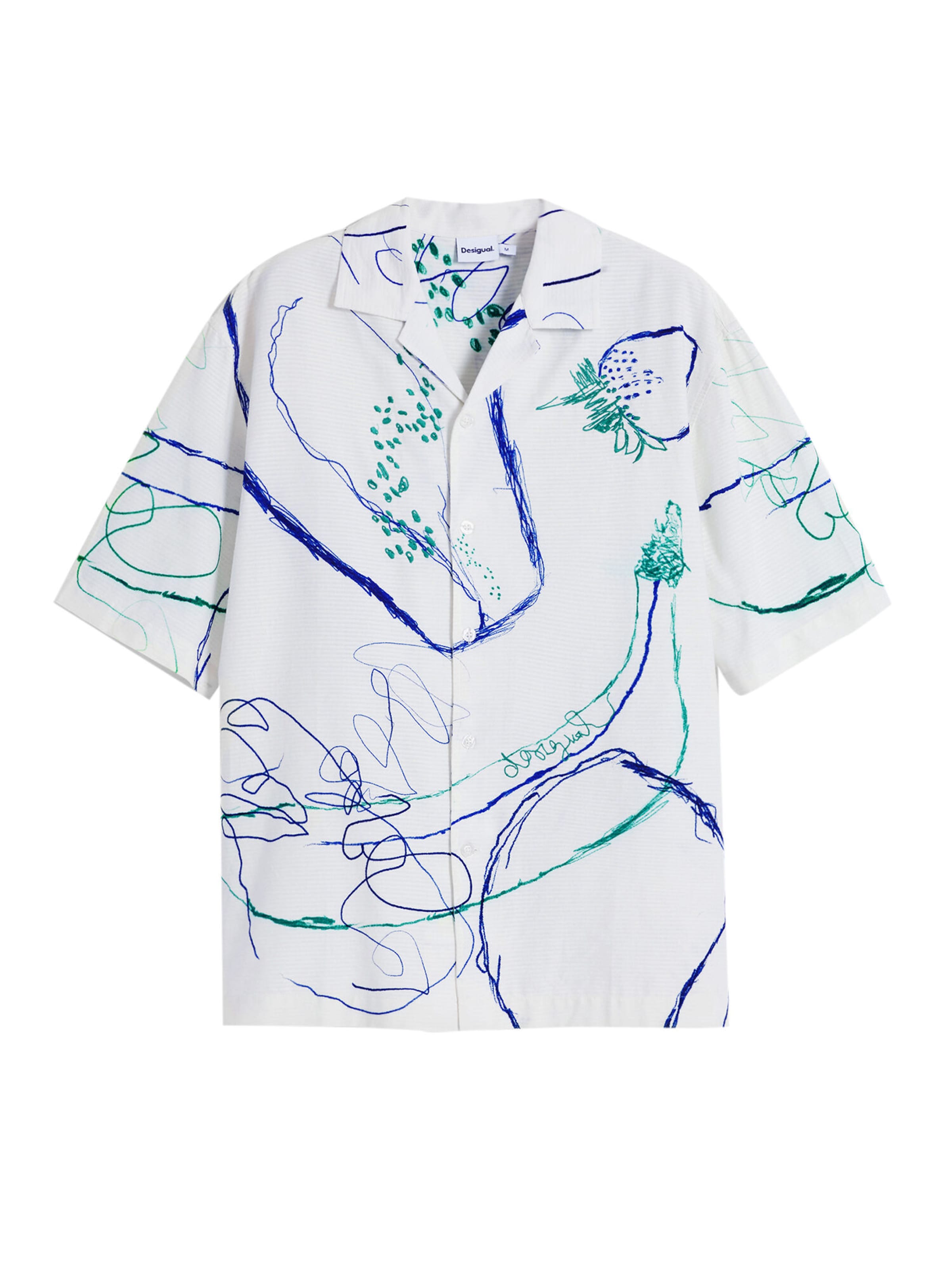 Desigual Comfort Fit Hemd in Weiß: Vorderseite