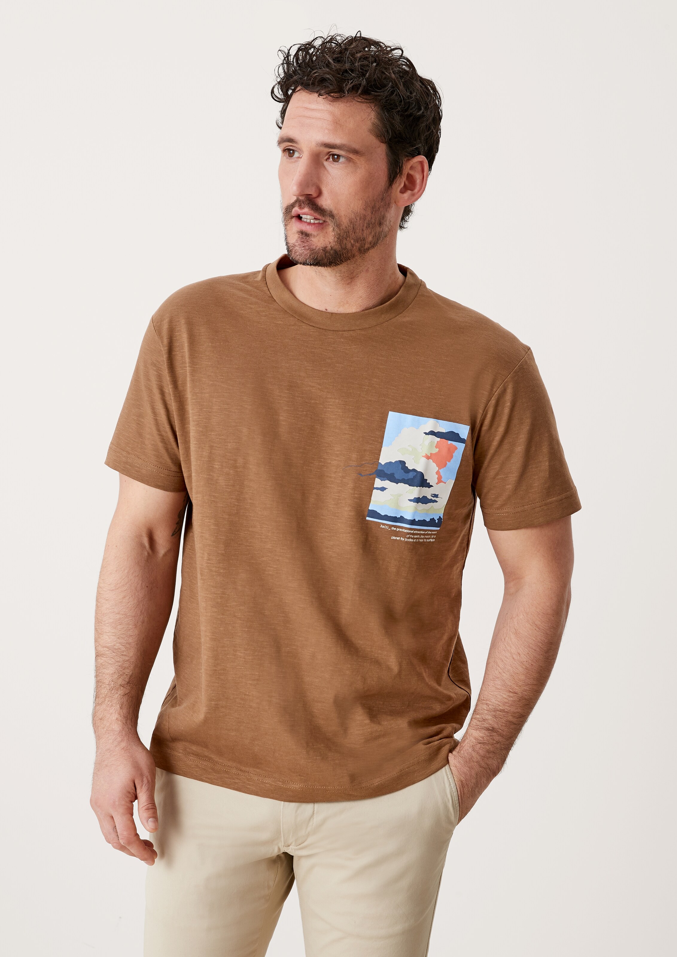 Männer Große Größen s.Oliver T-Shirt in Braunmeliert - KG01749