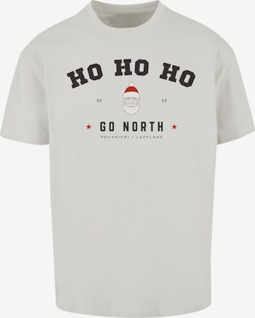 T-Shirt 'Ho Ho Ho Santa Claus' F4NT4STIC en gris : devant