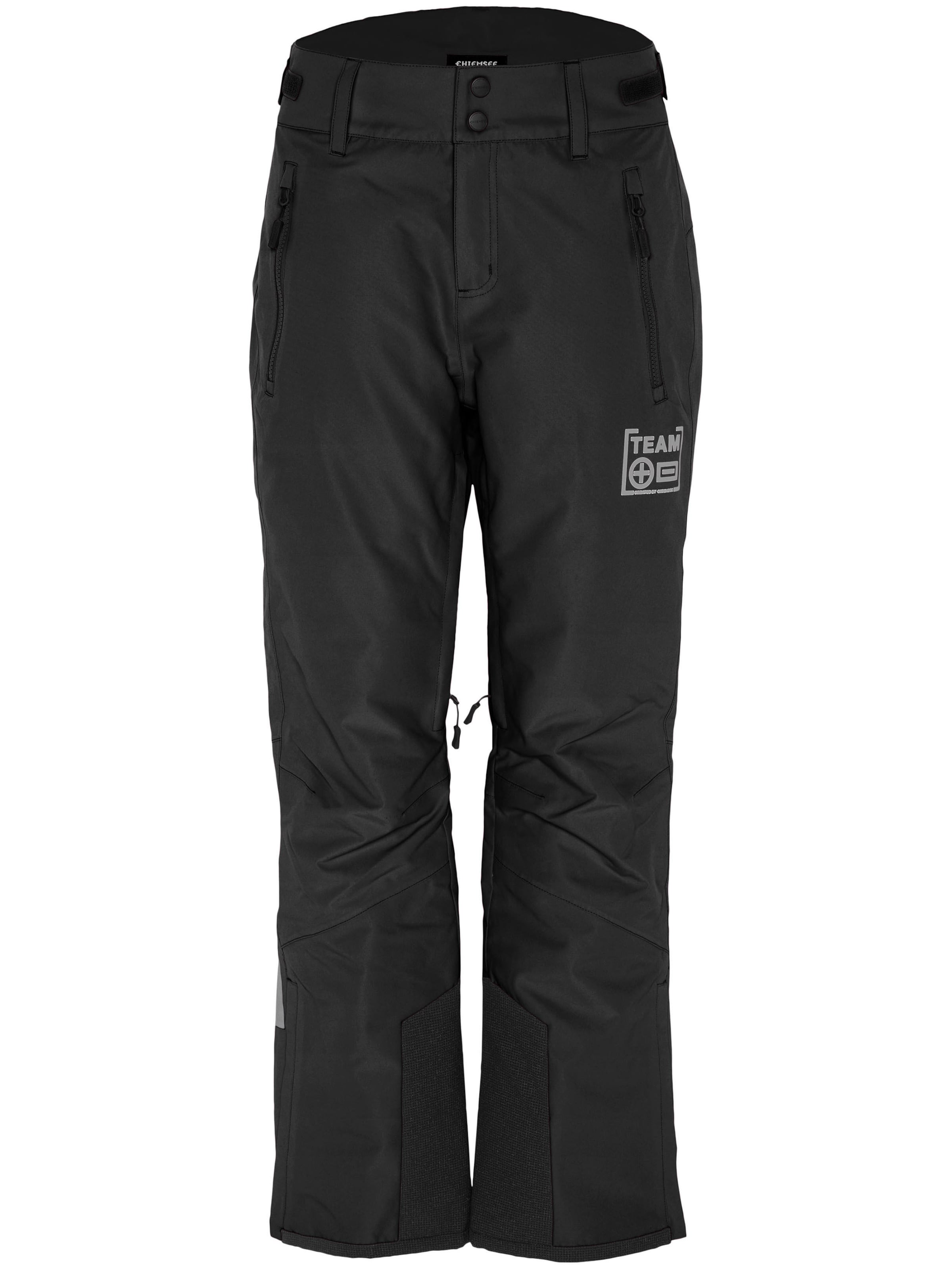 CHIEMSEE Regular Skihose ' mit reflektierendem Print ' in Schwarz: Vorderseite