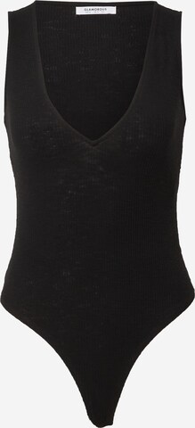 GLAMOROUS Shirt Bodysuit in Black: front