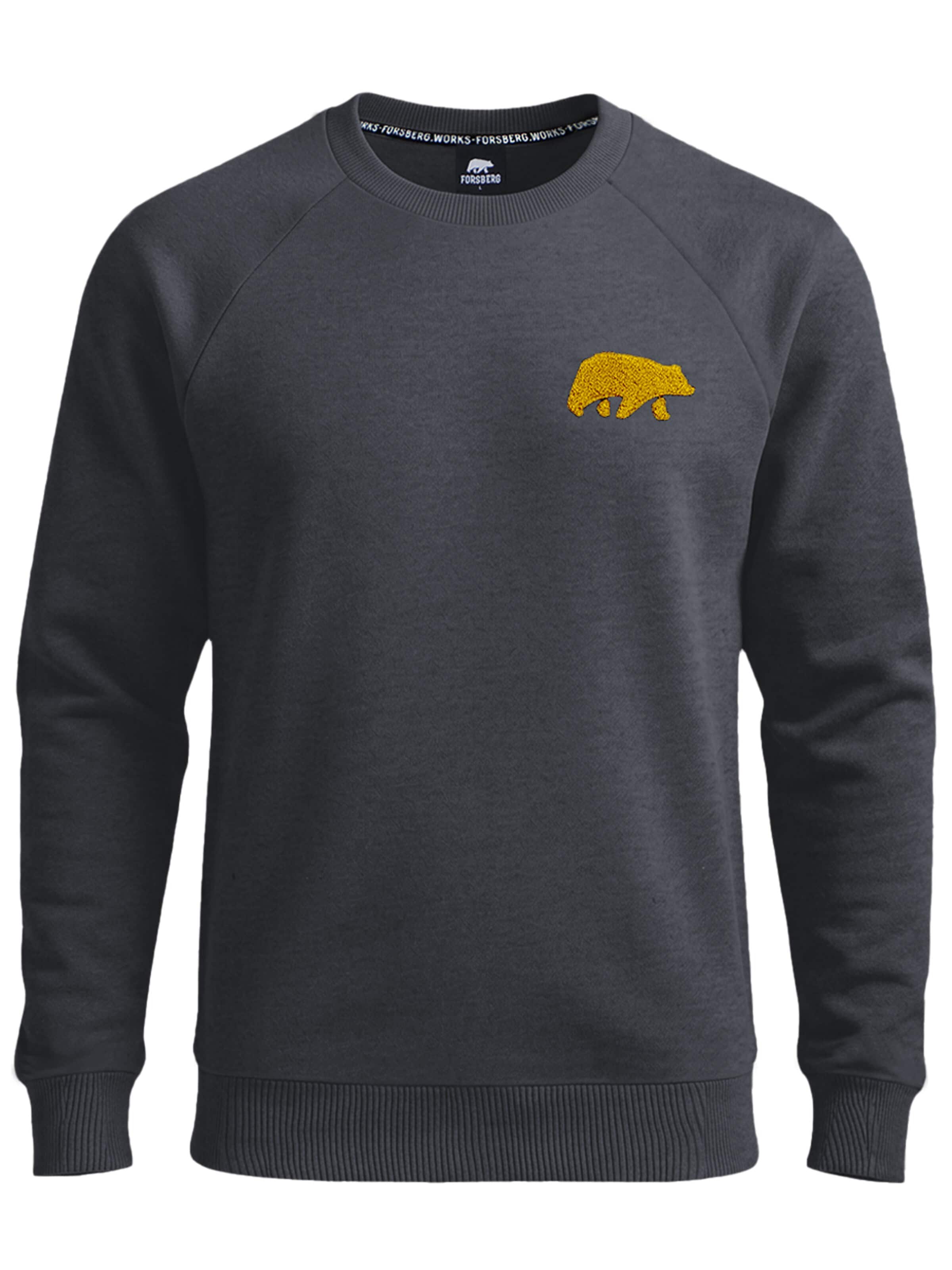 FORSBERG Sweatshirt 'mit Frottee Logo' in Grey: front