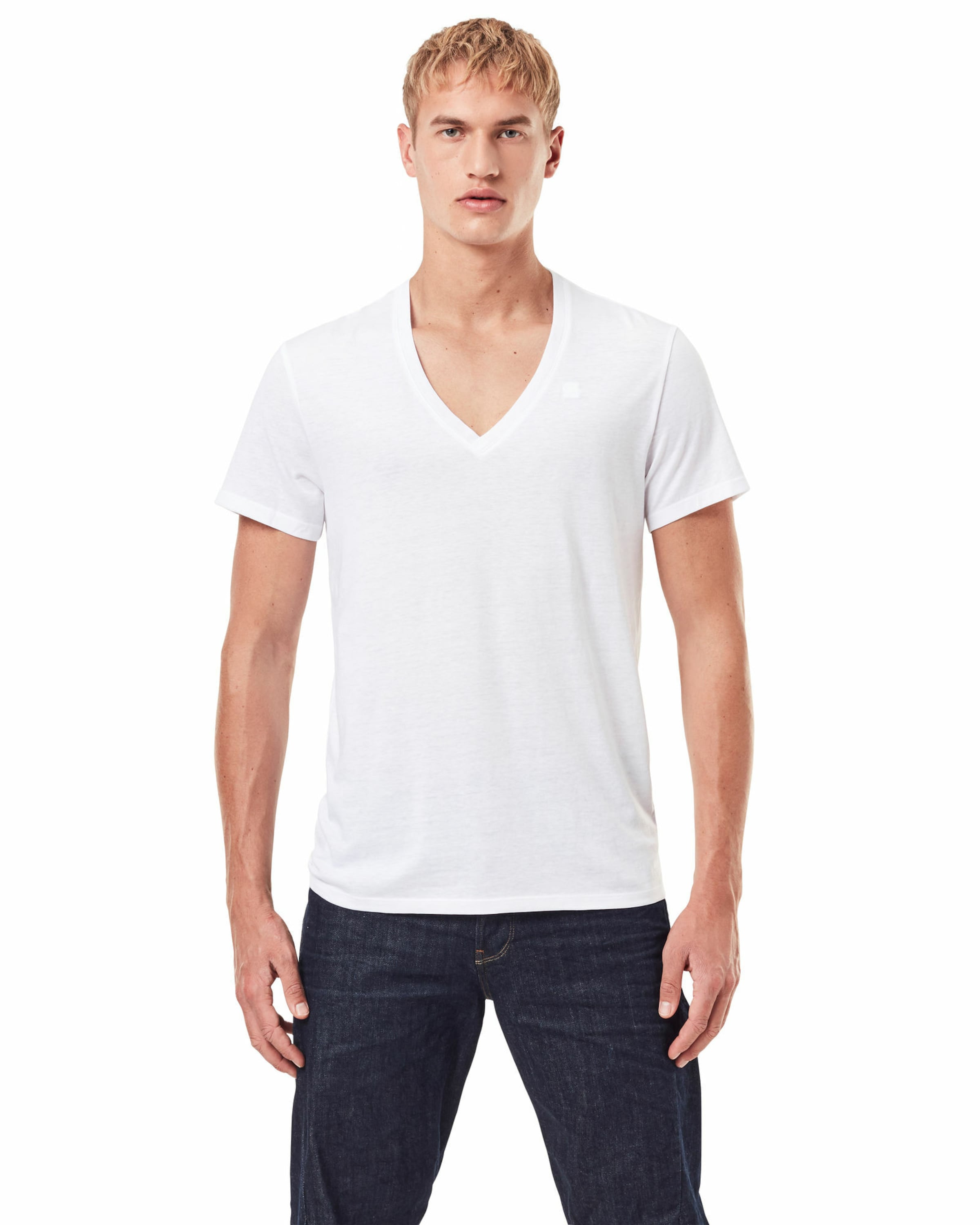 G-STAR Μπλουζάκι σε λευκό: μπροστά