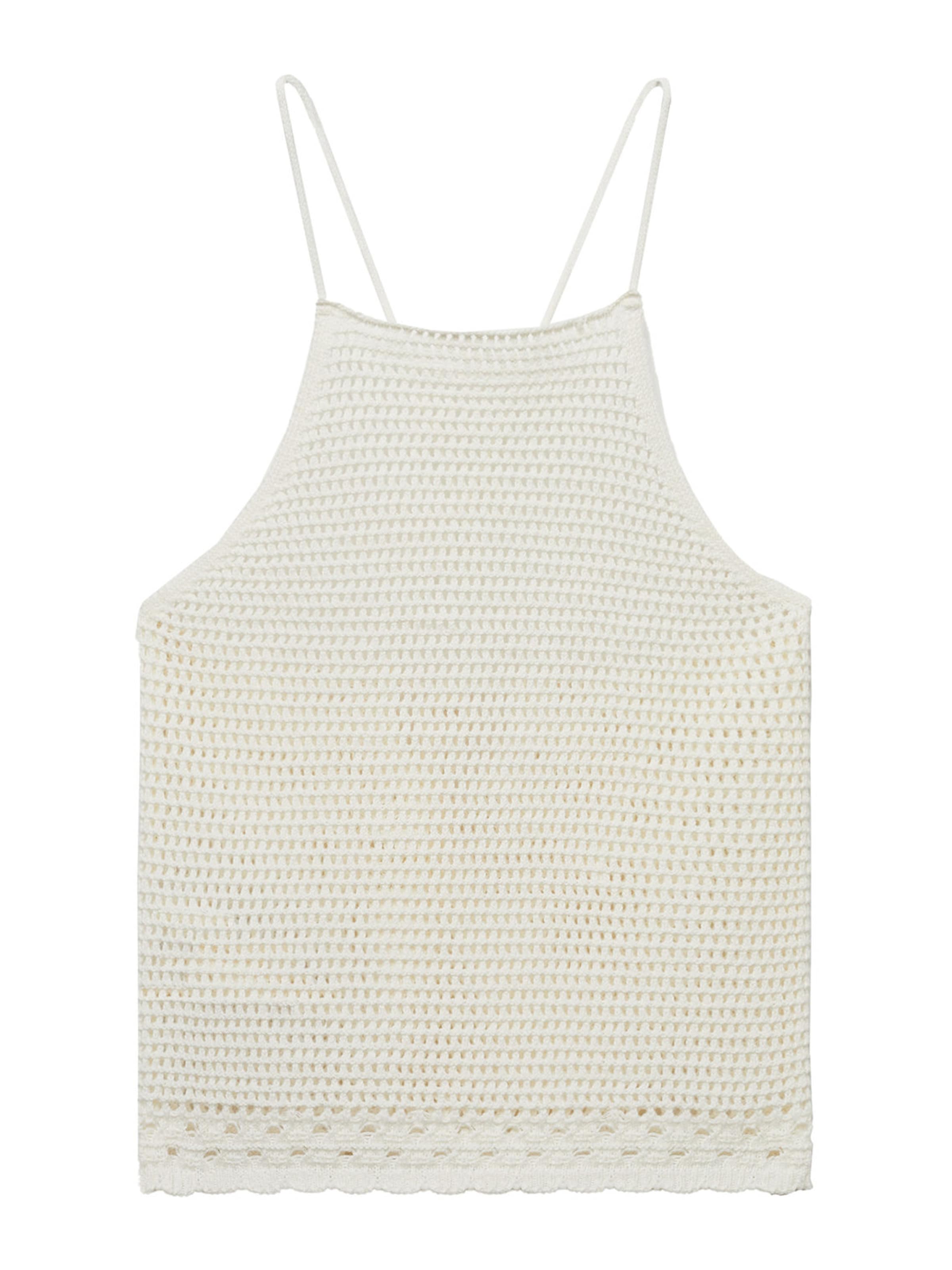 MANGO Knitted Top 'MORONA' in Beige: front